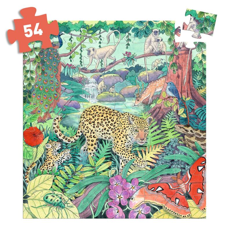 Djeco Silhouette Puzzle 54Pc - Indian Jungle