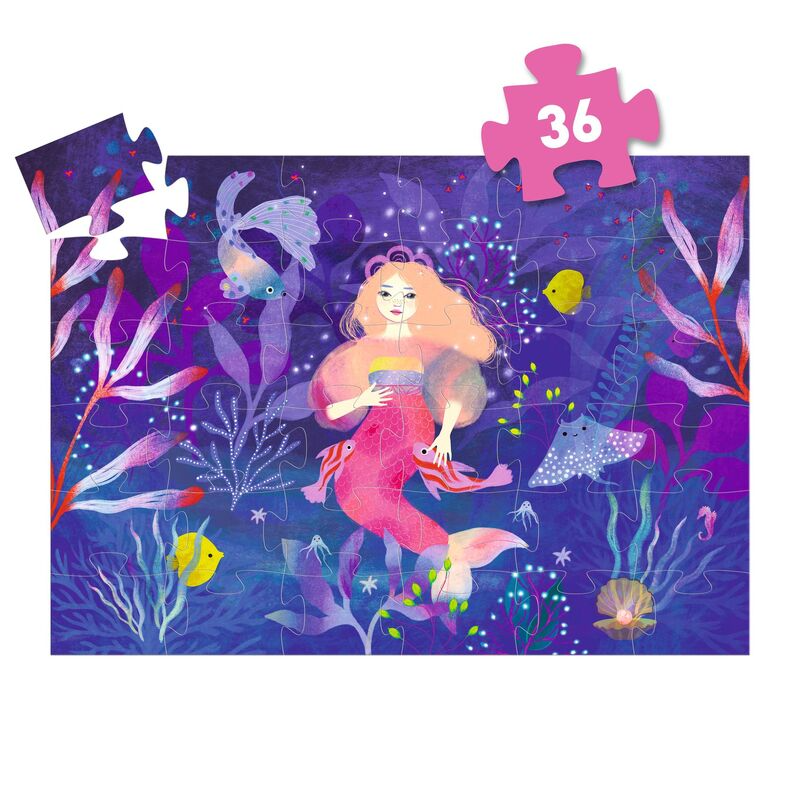 Djeco - Ella The Mermaid 36 pc Silhouette Puzzle