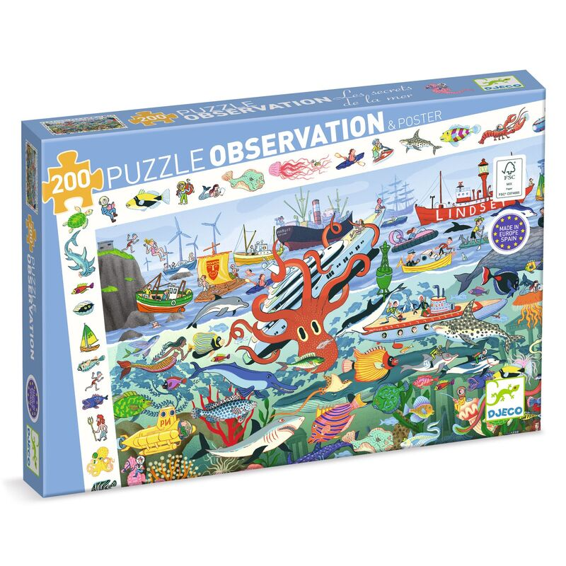 Djeco - Observation Puzzle 200pc - Secrets of the Sea