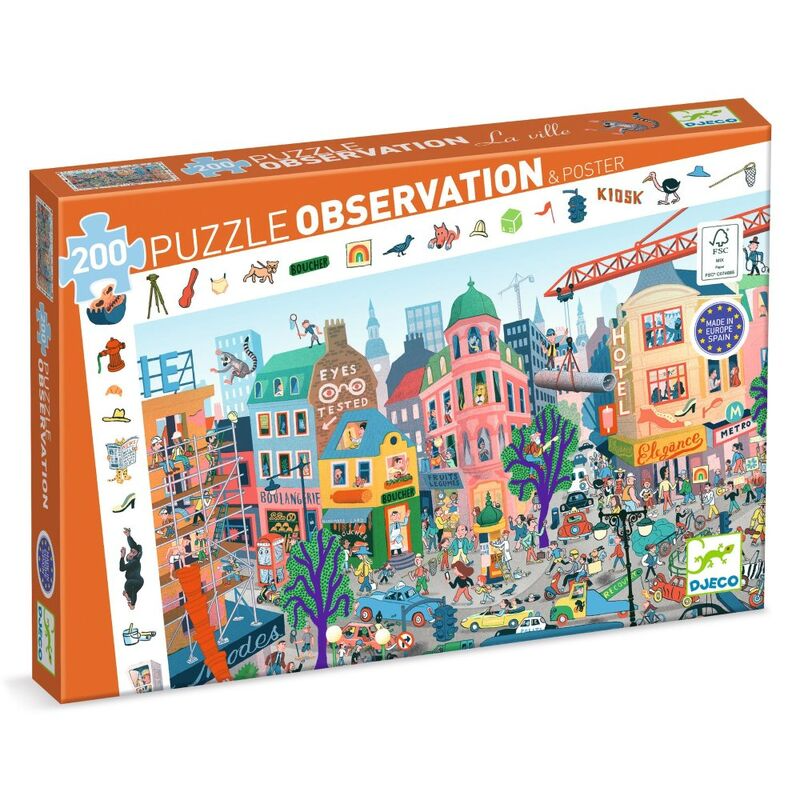 Djeco - Observation Puzzle 200pc - The City