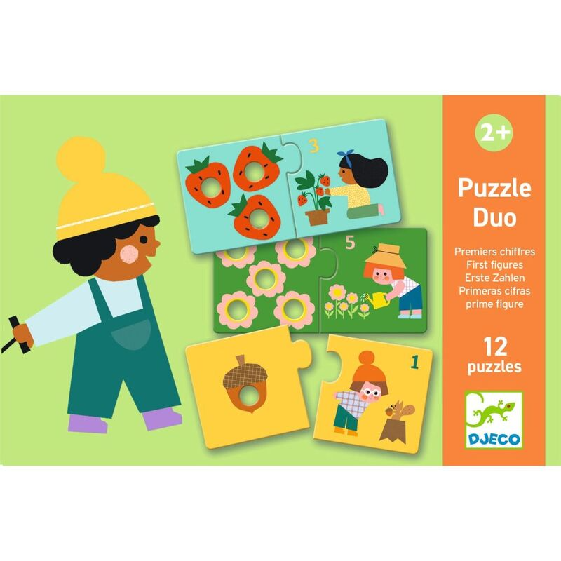 Djeco - Duo Puzzles 12 x 2pc - First Figures