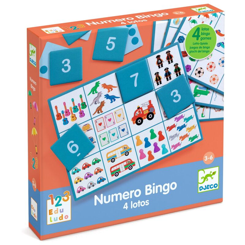 Djeco - Numero Bingo Counting and Number Eduludo Game