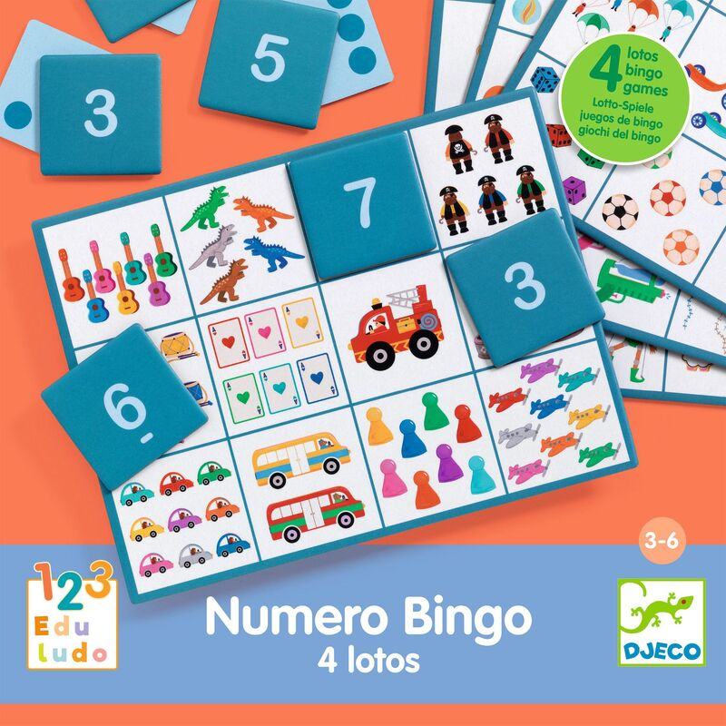 Djeco - Numero Bingo Counting and Number Eduludo Game