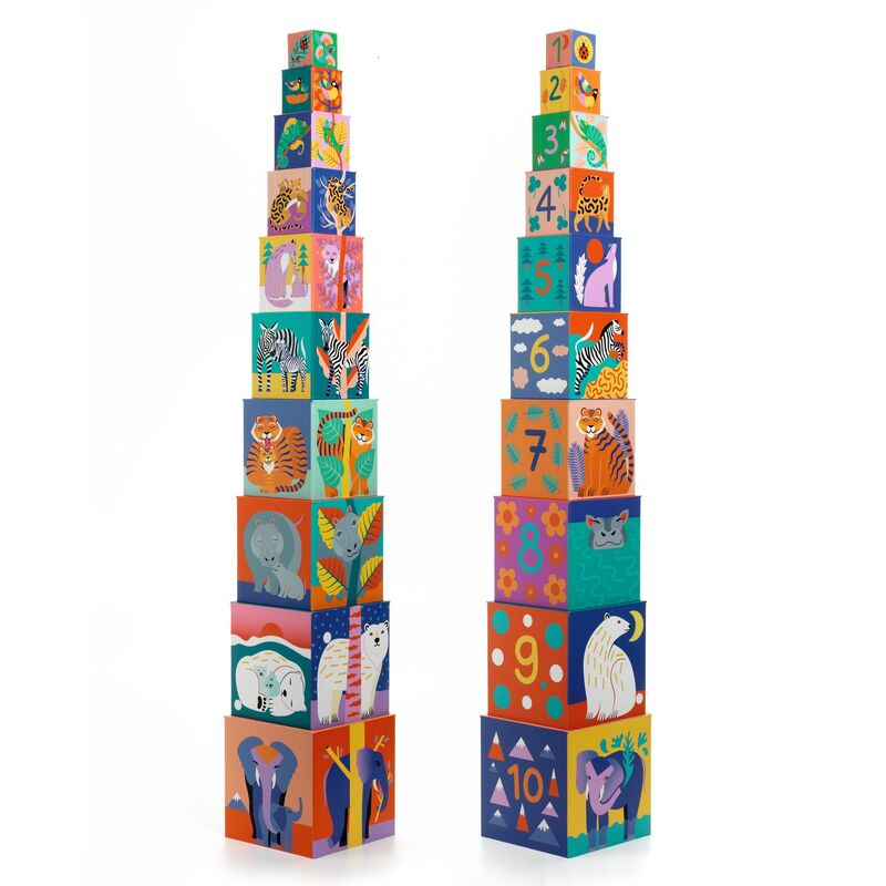 Stacking Cubes - Wild Animals