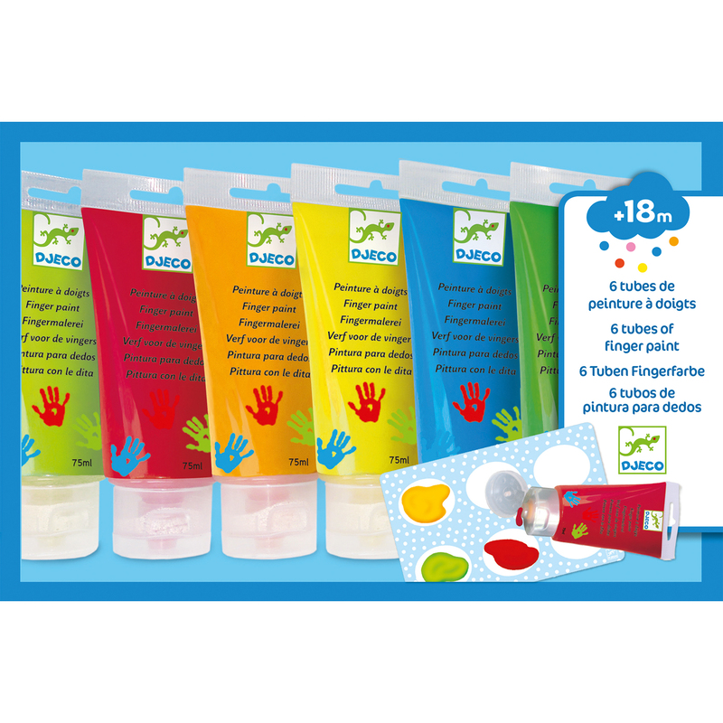 Djeco - Finger Paint Tubes - 6 tubes