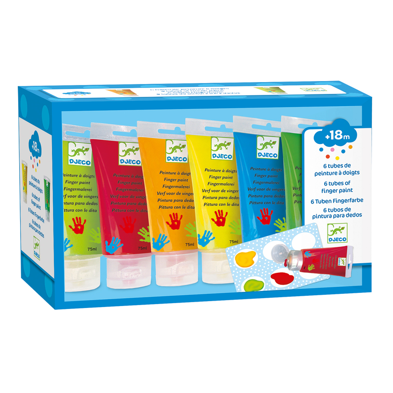 Djeco - Finger Paint Tubes - 6 tubes