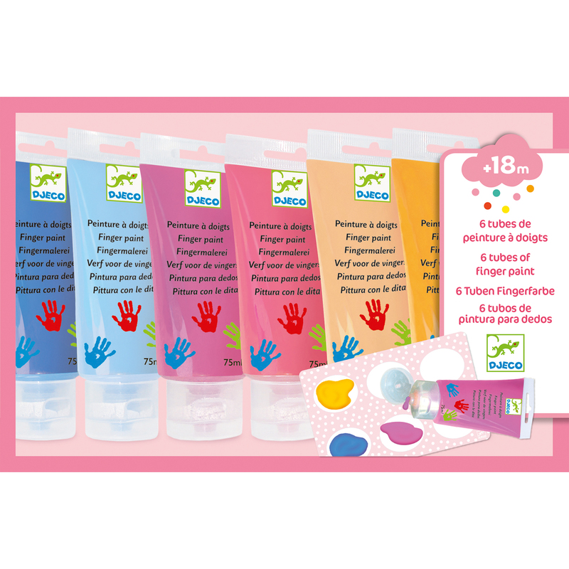 Djeco - 6 Finger Paint Tubes - Sweet