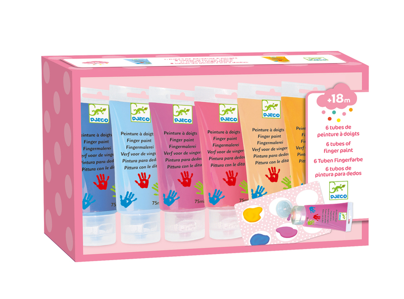 Djeco - 6 Finger Paint Tubes - Sweet