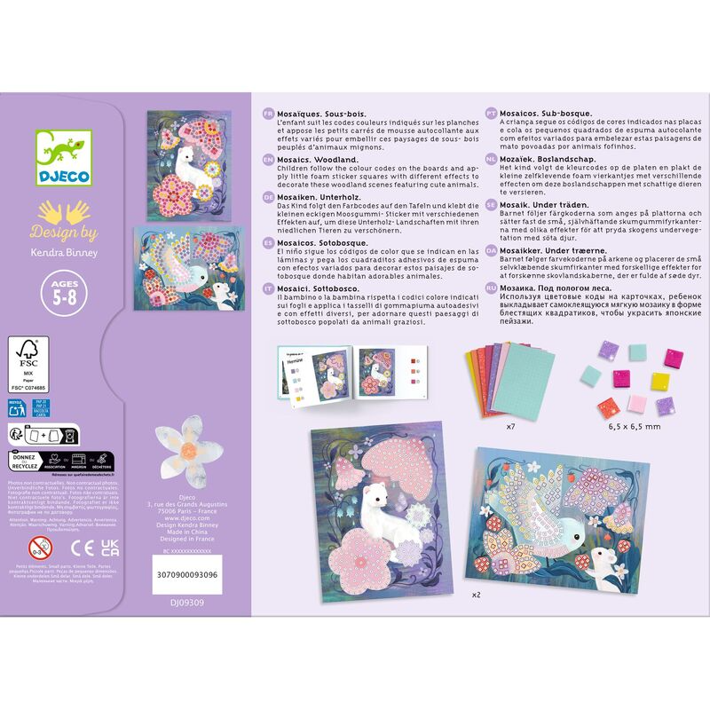 Djeco - Woodland Foam Mosaic Collage Craft Kit