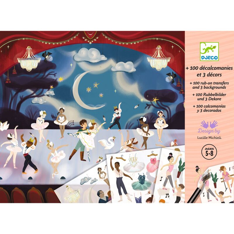 Djeco - Little Ballet Dancers Rub-On Transfer Activity Set