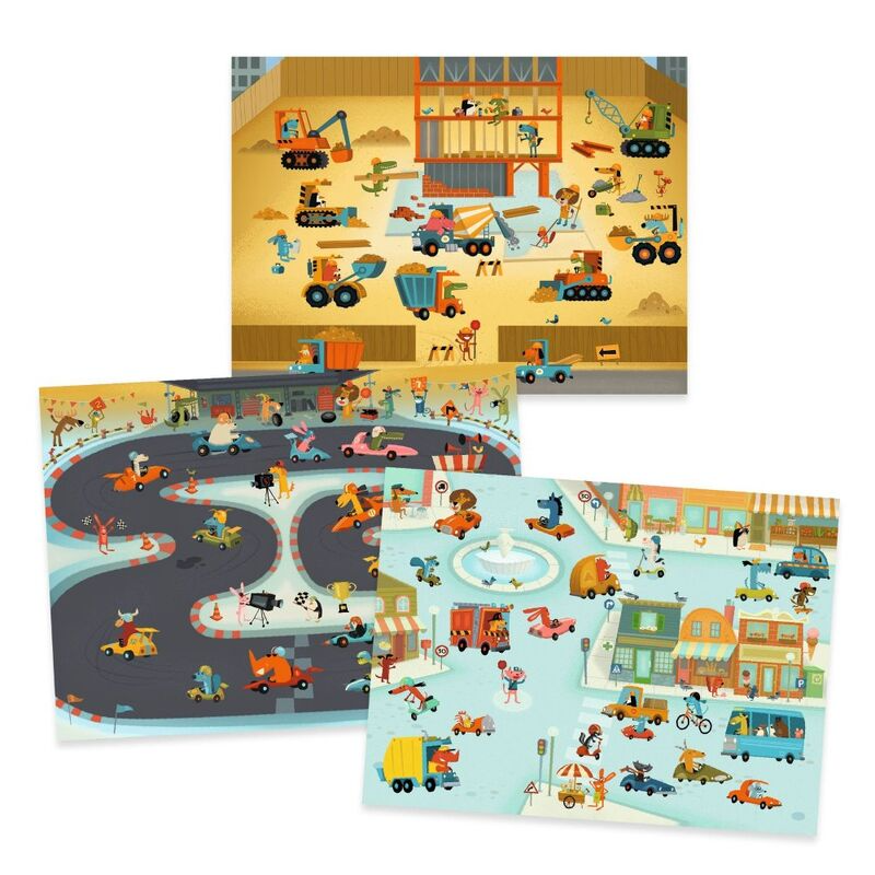 Djeco - Asphalt Construction & Racing 100 Decals & 3 Backgrounds