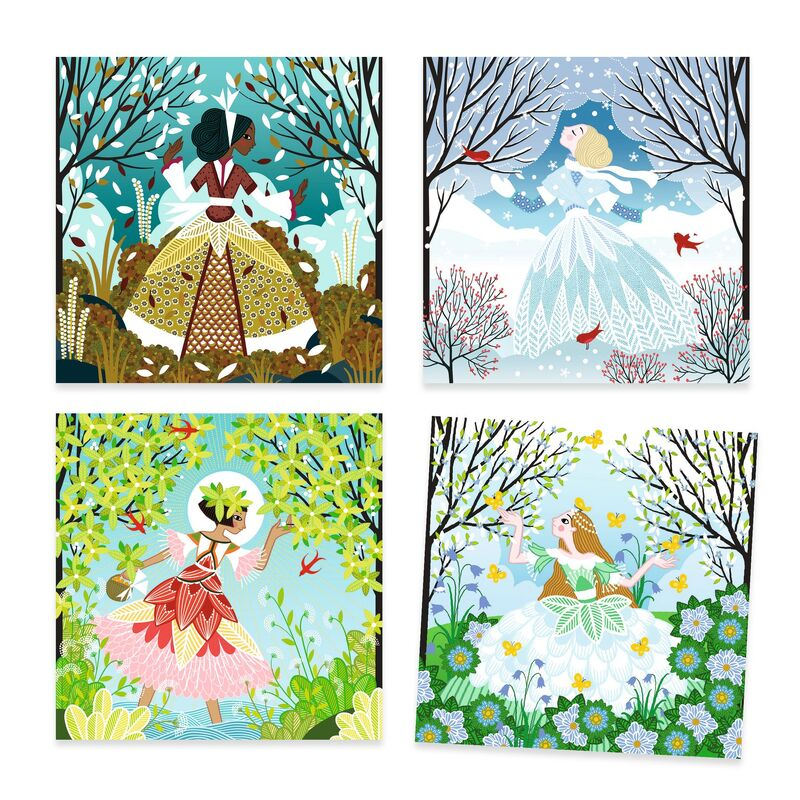 Djeco Dresses in Seasonal Colours Foil Art Craft Set