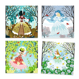 Djeco Dresses in Seasonal Colours Foil Art Craft Set