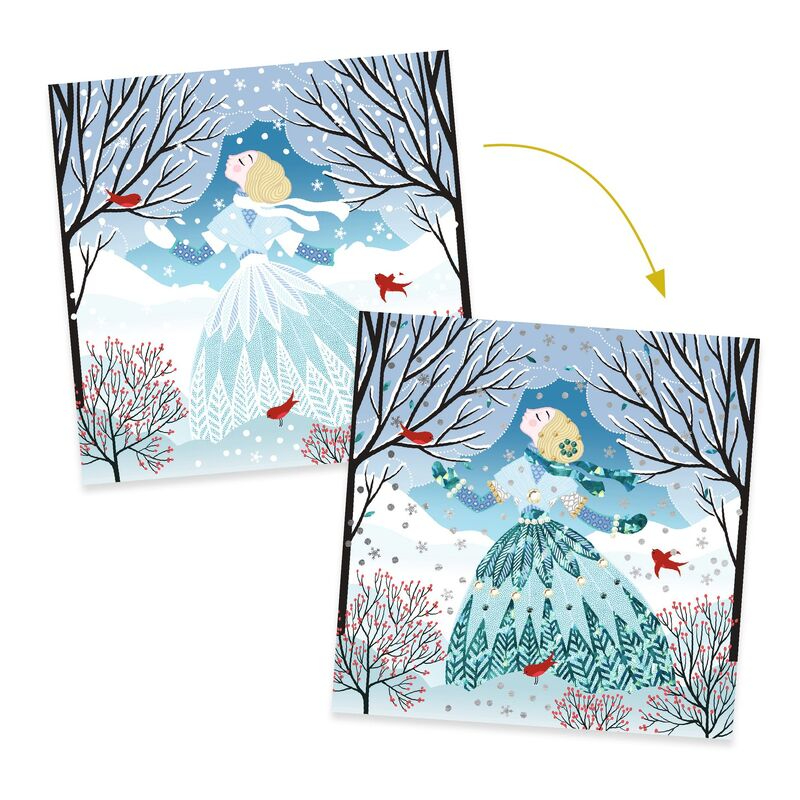 Djeco Dresses in Seasonal Colours Foil Art Craft Set