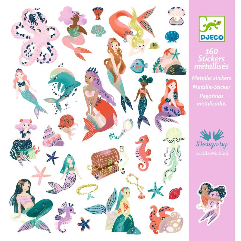 Djeco Stickers - Sparkly Mermaids Metallic