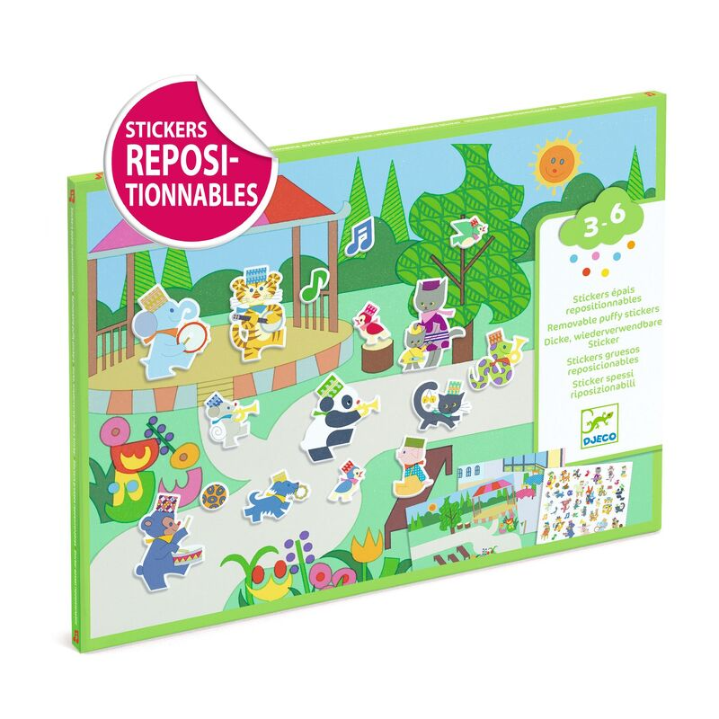 Djeco - Reusable Puffy Sticker Set - Fanfare