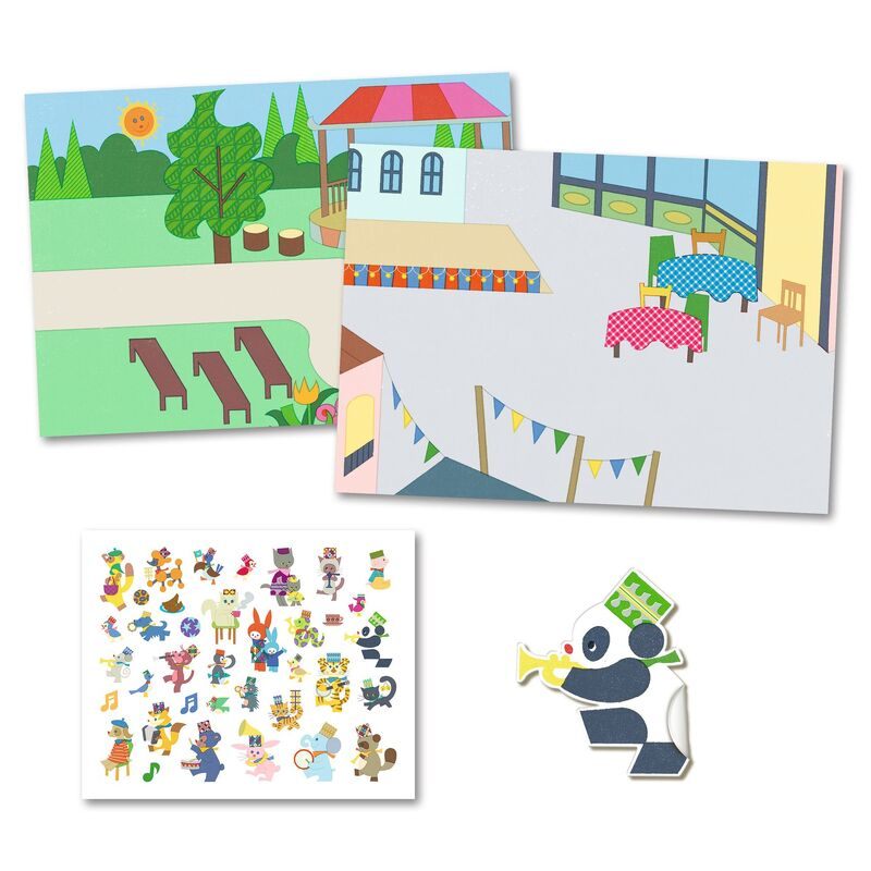 Djeco - Reusable Puffy Sticker Set - Fanfare