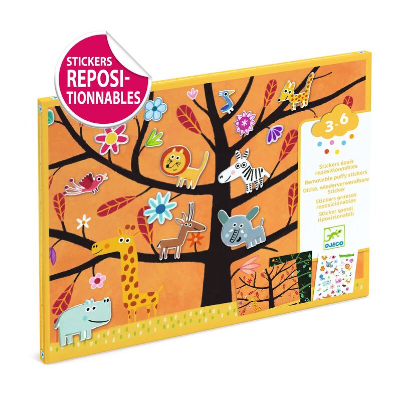 Djeco - Reusable Puffy Sticker Set - Tree Climb