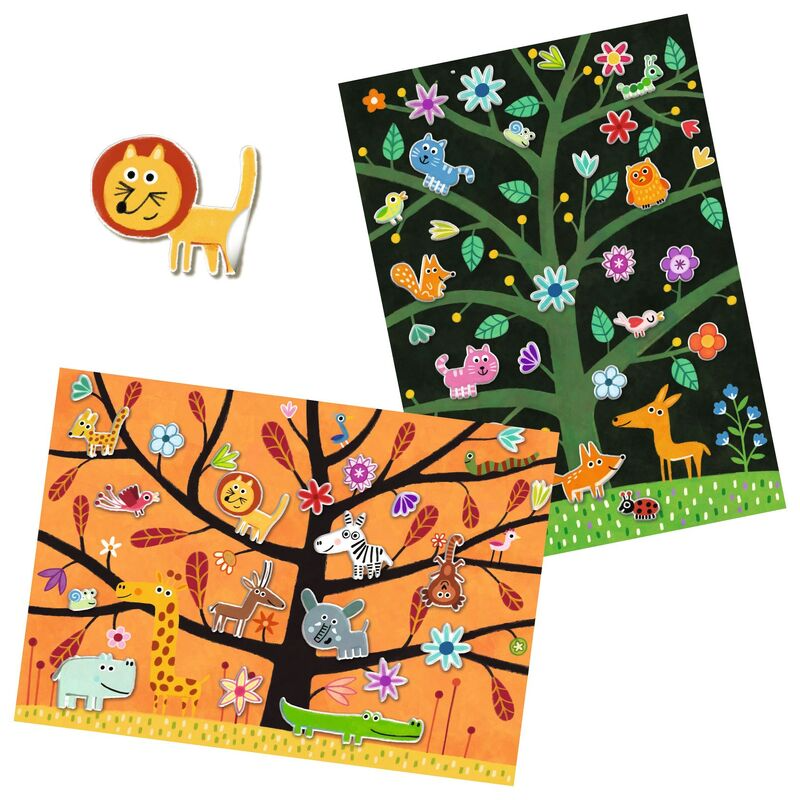 Djeco - Reusable Puffy Sticker Set - Tree Climb