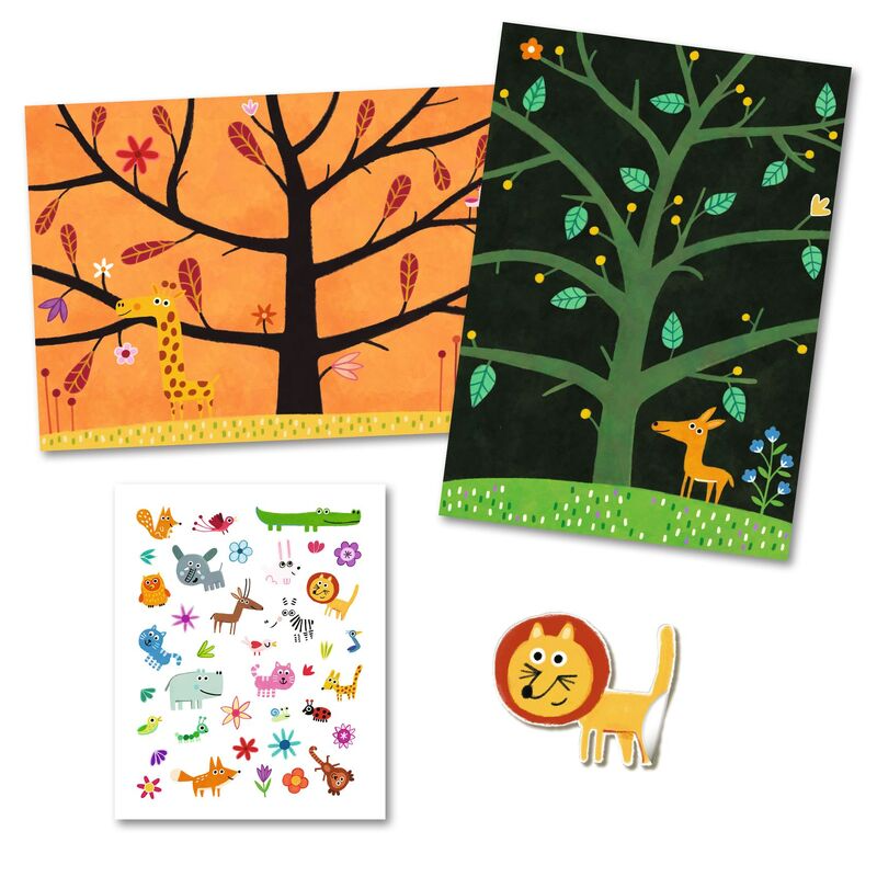 Djeco - Reusable Puffy Sticker Set - Tree Climb