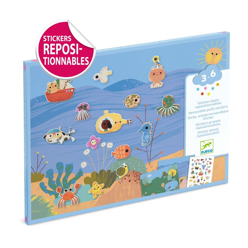 Djeco - Reusable Puffy Sticker Set - Summertime