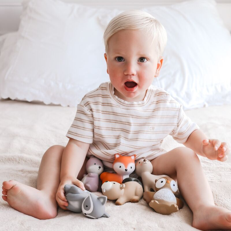 Tikiri Owl Rubber Teether Rattle & Bath Toy