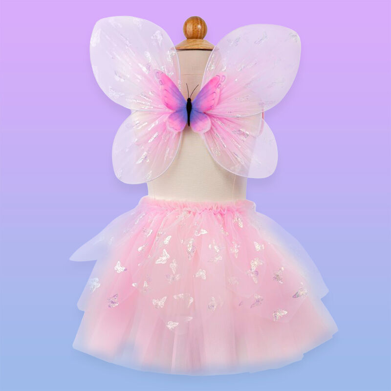 Pink Flutter Butterfly Skirt & Wings  - Size 4 - 6