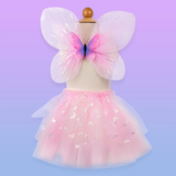 Pink Flutter Butterfly Skirt & Wings  - Size 4 - 6