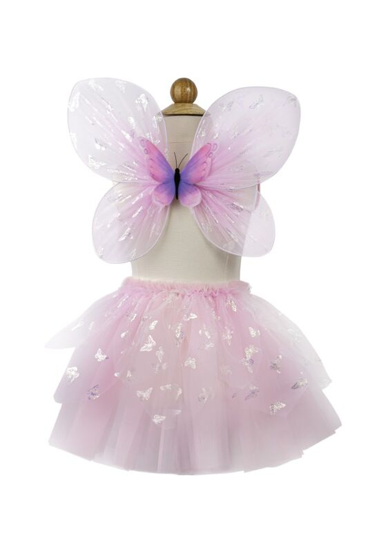Pink Flutter Butterfly Skirt & Wings  - Size 4 - 6