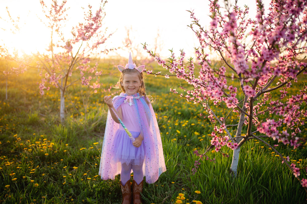 Rainbow Unicorn Cape & Headband - Size 4-6