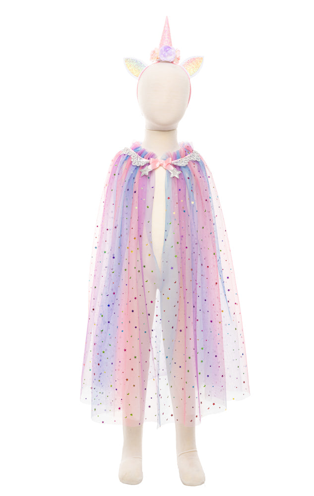 Rainbow Unicorn Cape & Headband - Size 4-6