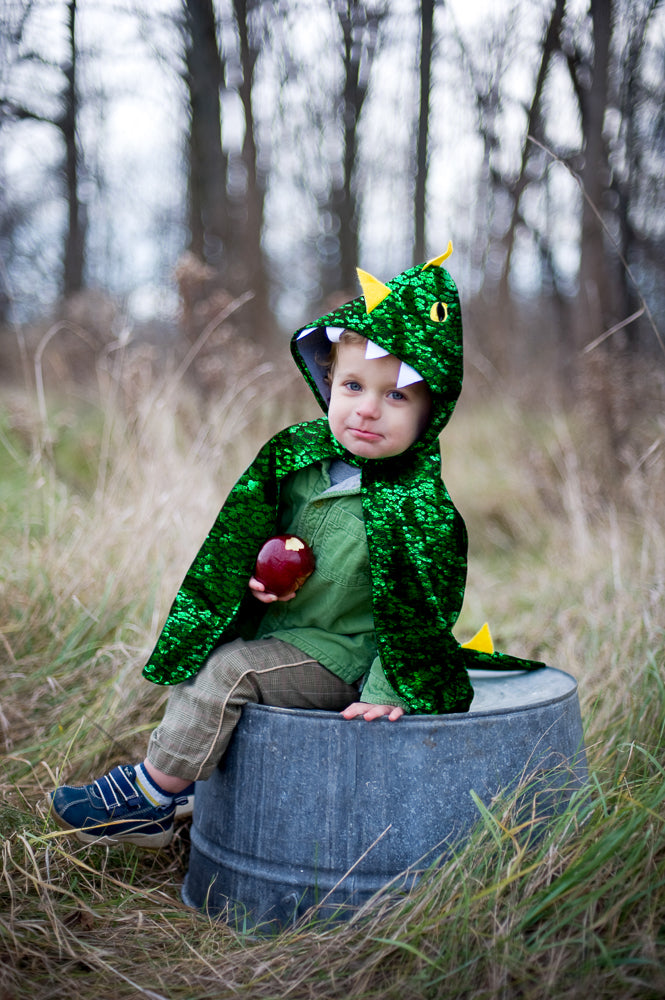 Metallic Green Dragon Cape 2-3 years