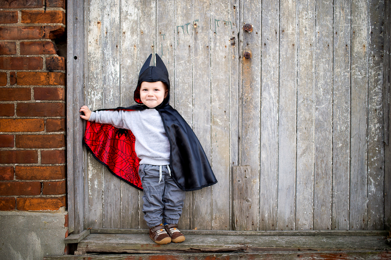 Reversible Spider & Bat Cape - size 2-3 years