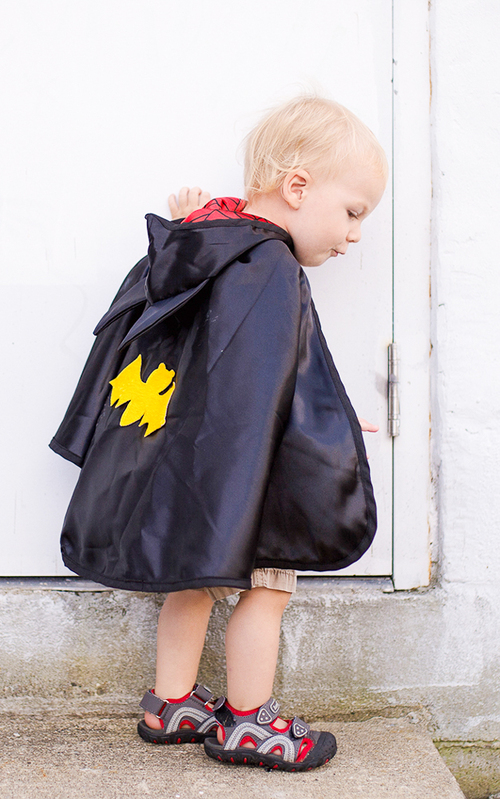Reversible Spider & Bat Cape - size 2-3 years