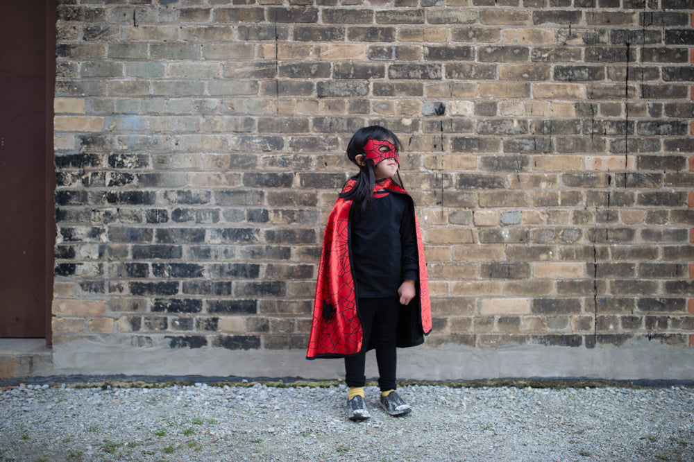 Reversible Spider & Bat Cape - Size 4-6 years