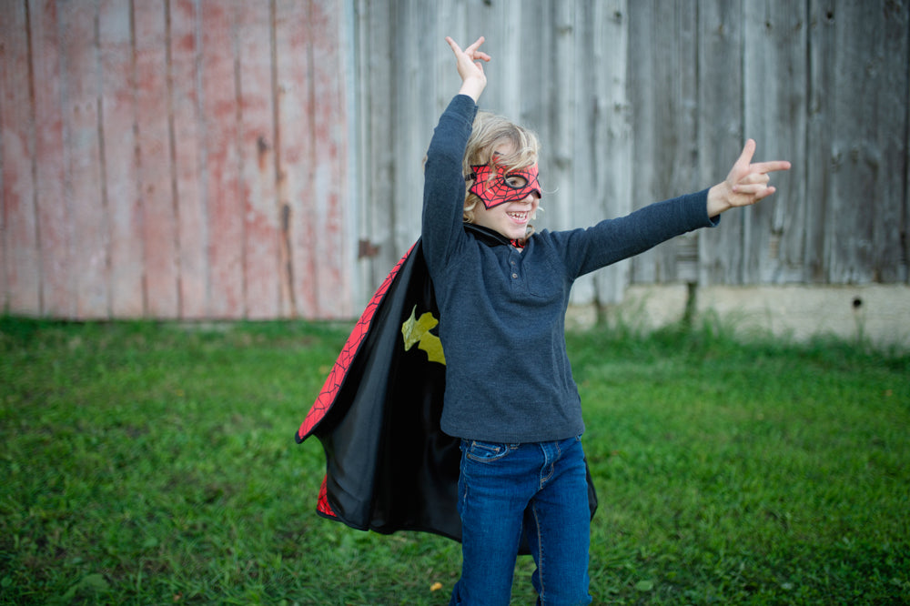 Reversible Spider & Bat Cape - Size 4-6 years