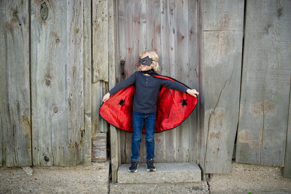 Reversible Spider & Bat Cape - Size 4-6 years