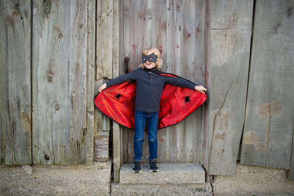 Reversible Spider & Bat Cape - Size 4-6 years