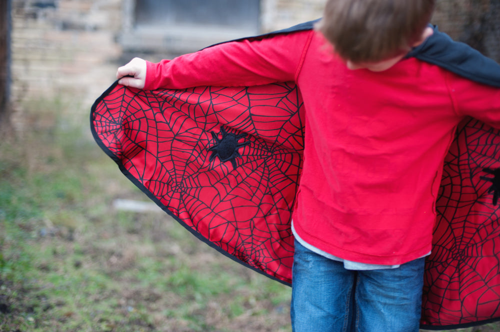 Reversible Spider & Bat Cape - Size 4-6 years