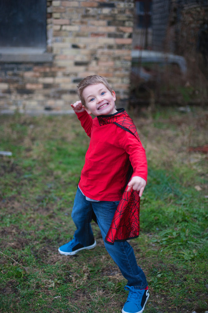 Reversible Spider & Bat Cape - Size 4-6 years