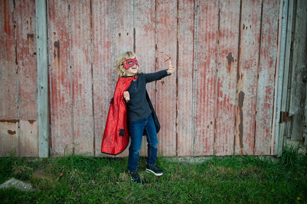 Reversible Spider & Bat Cape - Size 4-6 years