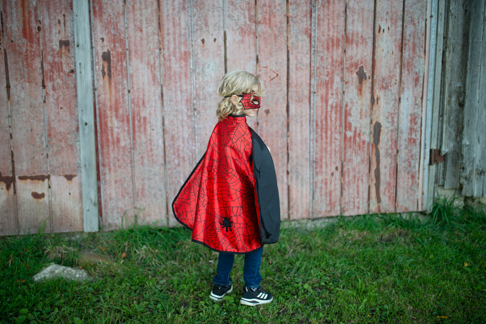 Reversible Spider & Bat Cape - Size 4-6 years