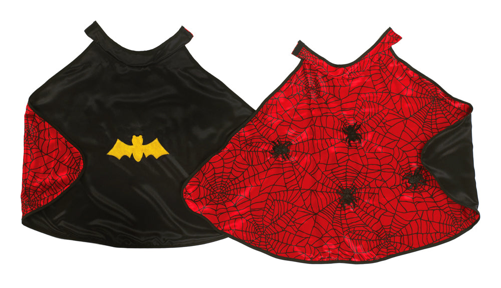 Reversible Spider & Bat Cape - Size 4-6 years