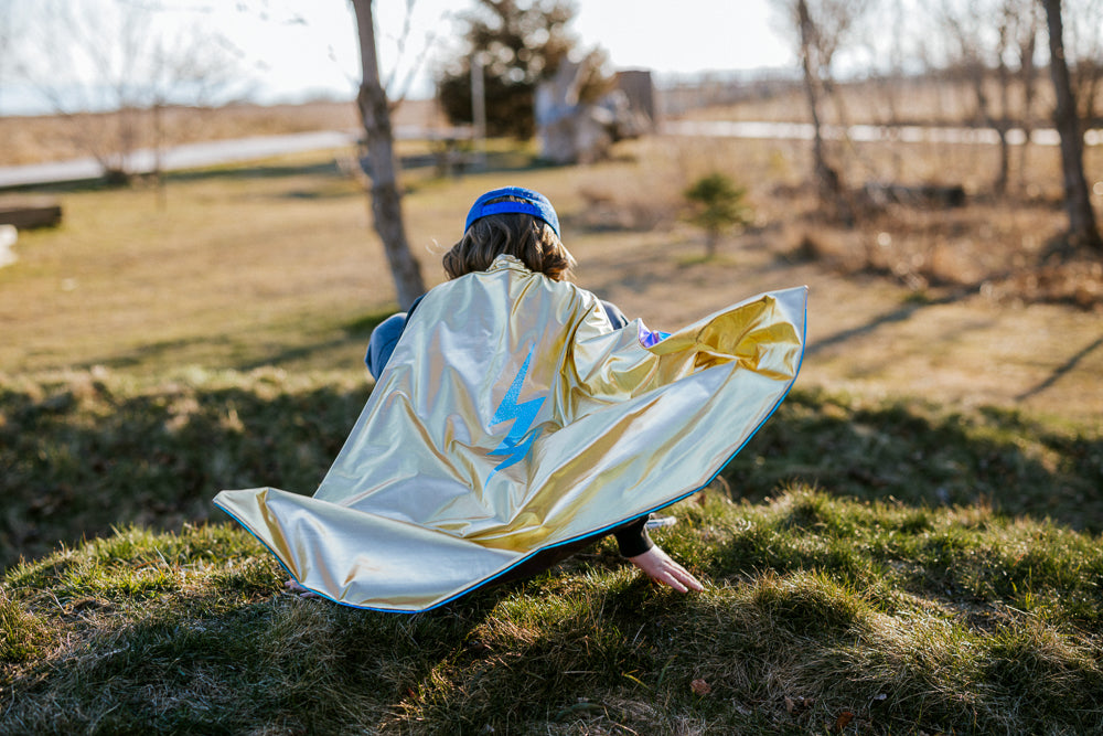 Reversible Blue Lightening Cape - Size 5-6