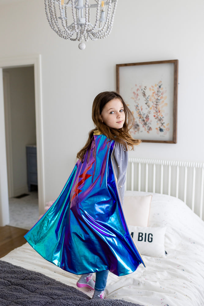 Reversible Blue Lightening Cape - Size 5-6