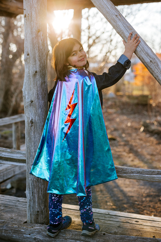 Reversible Blue Lightening Cape - Size 5-6