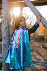 Reversible Blue Lightening Cape - Size 5-6