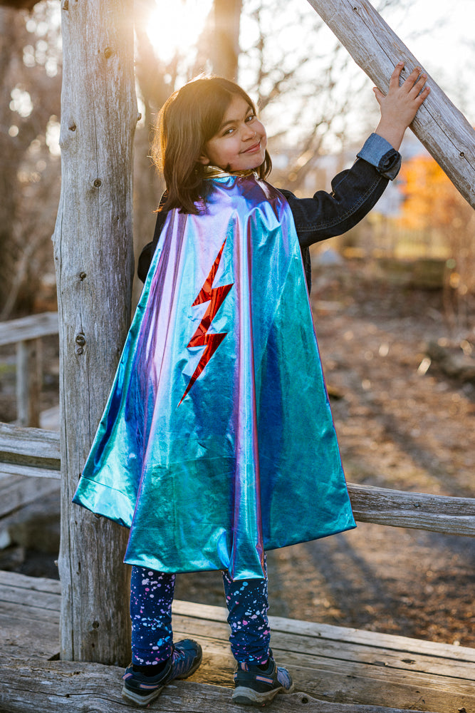 Reversible Blue Lightening Cape - Size 5-6