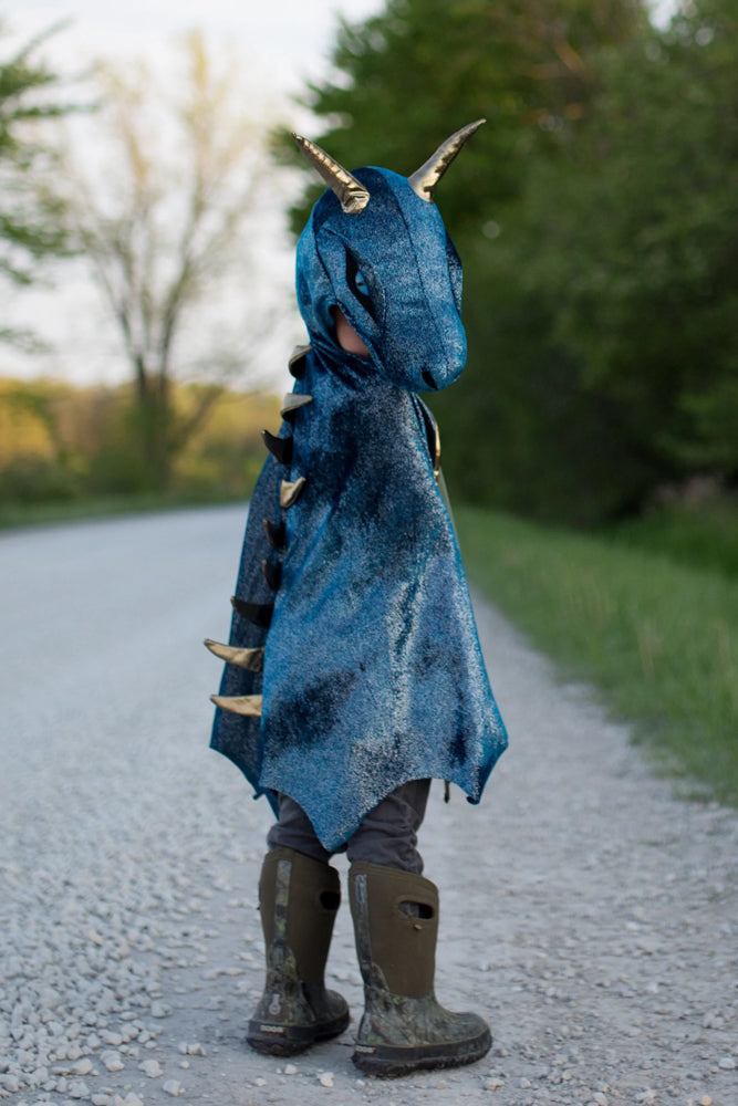 Teal & Gold Starry Night Dragon Dress Up - Size 5-6