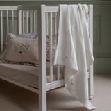 Avery Row - Embroidered Muslin Blanket - Anemone
